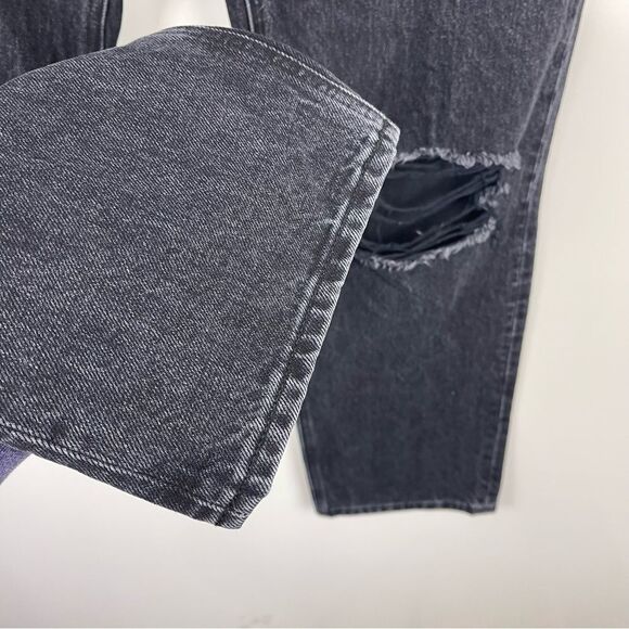 Aritzia Denim Forum The Joni High Rise Loose Distressed Jeans Black Women's 27 - Picture 10 of 11